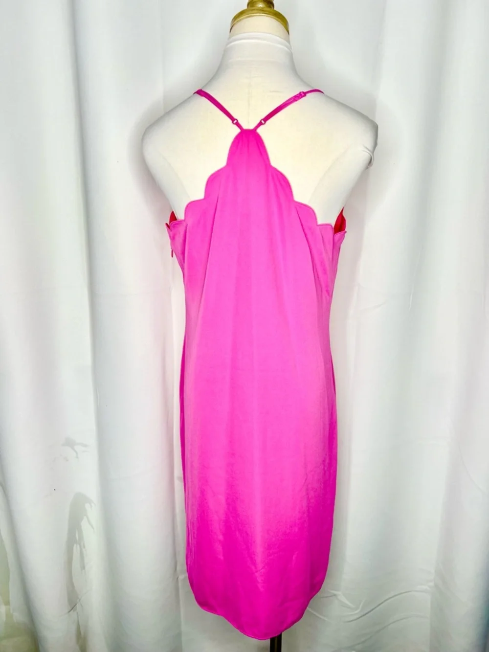 J.CREW SCALLOPED NECK RACERBACK SLIP DRESS